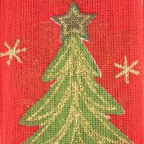 Artikel Stoff-Geschenkband Tannenbaum und Sterne 40mm x 15m Rot-Grün-Gold