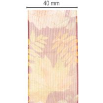 Artikel Organzaband mit floralem Muster in Herbstfarben, 40mm x 15m, für Innenbereich