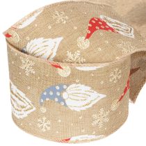 Artikel Dekoband Jute-Optik Weihnachtswichtel 60mm x 10m Braun Bunt Innenbereich