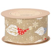Artikel Dekoband Jute-Optik Weihnachtswichtel 60mm x 10m Braun Bunt Innenbereich