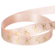 Artikel Geschenkband Polyester Rosa Goldene Schleifen 15mm 18m Innenbereich