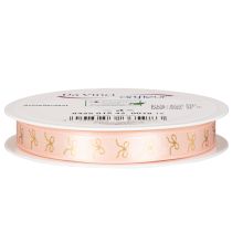 Artikel Geschenkband Polyester Rosa Goldene Schleifen 15mm 18m Innenbereich