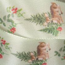 Artikel Dekoband Polyester Reh-Motiv Wald Blumen 40mm 15m Innenbereich