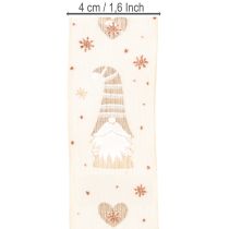 Artikel Dekoband Stoff beige Wichtel Herzen 40mm x 15m für Innenbereich
