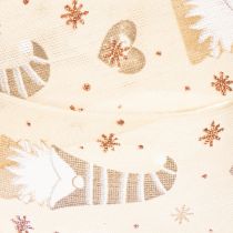 Artikel Dekoband Stoff beige Wichtel Herzen 40mm x 15m für Innenbereich