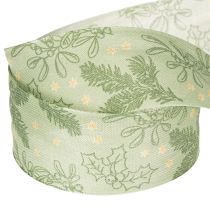 Artikel Geschenkband Polyester Stechpalme Mistel 40mm x 15m Grün Gold
