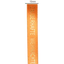 Artikel Geschenkband Stoff 15mm x 18m Orange Weihnachten