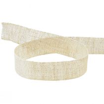 Artikel Dekoband Natur Beige Leinenband 25mm 20m