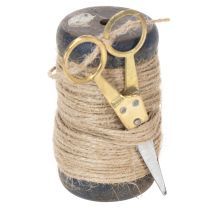 Artikel Bandspule Juteband mit Schere Ø5cm H8cm 2St