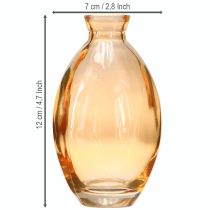 Artikel Bauchige Glas Vase Orange Ø7cm H12cm 6er Set - Dekorative Minivasen