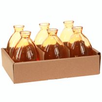 Artikel Bauchige Glas Vase Orange Ø7cm H12cm 6er Set - Dekorative Minivasen