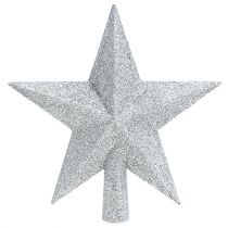 Baumspitze Silber Glimmer Ø2,2cm 19,5cm x 20cm