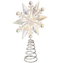 Artikel Weihnachtsbaumspitze Schneeflocken Design Glänzende Deko 14,5cm