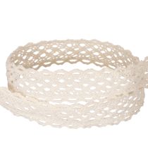 Artikel Spitzenband Baumwolle Creme 15mm x 10m für Dekoration und Handarbeit