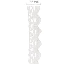 Artikel Dekoband Spitze Baumwolle Weiß 15mm x 10m