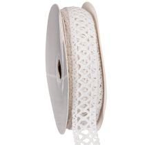 Artikel Dekoband Baumwollspitze Weiß 18mm x 10m Rolle