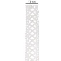 Artikel Dekoband Baumwollspitze Weiß 18mm x 10m Rolle
