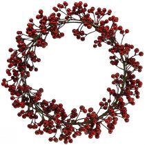 Beerenkranz Rot Kunstpflanzen Rot Weihnachten Ø35cm