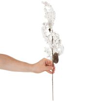 Artikel Kunstzweig 60cm mit weißen Beeren und echten Zapfen für Innenbereich