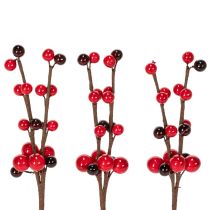 Artikel Künstlicher Zweig mit roten Beeren 15 cm, 6er-Set