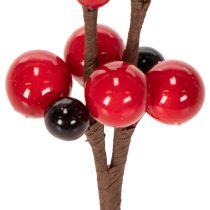 Artikel Künstlicher Zweig mit roten Beeren 15 cm, 6er-Set