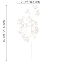 Artikel Künstlicher Beerenzweig aus Kunststoff Weiß 52cm für Innenbereich