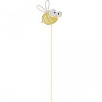 Artikel Biene als Stecker, Frühling, Gartendeko, Metallbiene Gelb, Weiß L54cm 3St