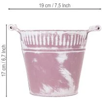 Artikel Blecheimer Lila weiß gewaschen Ø19cm H17cm 1 St