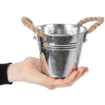 Artikel Blecheimer mit Seilgriffen glänzend Ø12cm
