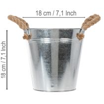 Artikel Blecheimer mit Seilgriffen glänzend Ø18cm