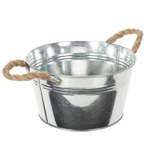 Artikel Blechschale mit Seilgriffen glänzend Ø22cm