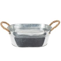 Artikel Blechschale oval Silber 30cm x 17cm x 10cm