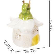 Artikel Keramik Hängedeko Feenhaus in Blumenform 6cm 6er-Set – Zauberhafte Dekoration für Garten und Zuhause