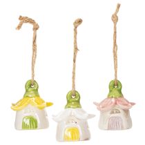 Artikel Keramik Hängedeko Feenhaus in Blumenform 6cm 6er-Set – Zauberhafte Dekoration für Garten und Zuhause