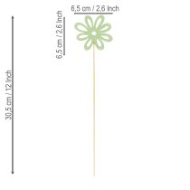 Artikel Dekorative Holz-Blumenstecker im Set, Pastellfarben, 16-teilig, Frühlingsdekoration für Vasen und Pflanzgefäße