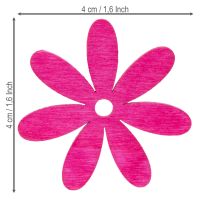 Artikel Deko Blüten aus Holz Rosa Pink Lila 4cm Streublumen 72 Stück für Dekoration