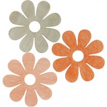 Artikel Blumen zum Streuen Orange, Aprikose, Braun Streudeko Holz 72 St