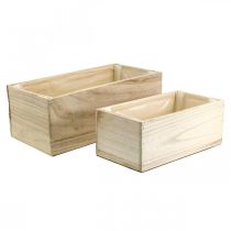 Blumenkasten Holz Pflanzkasten Natur L30/40cm 2er-Set