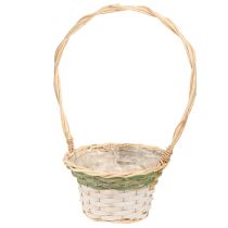 Artikel Blumenkorb Henkel Natur Grün Grau Weiß Ø18–26cm 3er-Set Shabby Chic Deko-Körbe