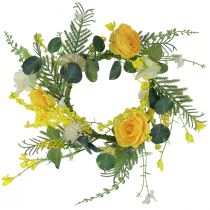 Artikel Blumenkranz künstlich Kunstblumenkranz Gelb Weiß 42cm