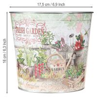 Artikel Blumenkübel Klein Metall Bunt Vintage Fresh Garden 16cm 2er-Set