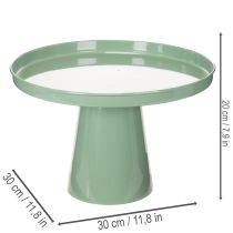 Artikel Blumenschale aus Metall in Pokalform grün 30 cm
