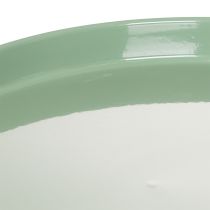 Artikel Blumenschale aus Metall in Pokalform grün 30 cm