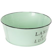Artikel Blumenschale rund Pflanzkübel Mint Übertopf Metall 25×10cm
