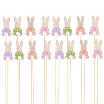 Artikel Blumenstecker Bunte Häschen Holz Osterdeko 6cm 12St
