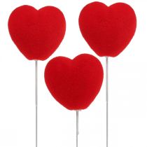 Artikel Blumenstecker Deko Herz Rot Herzstecker 6x6cm H26cm 18 St