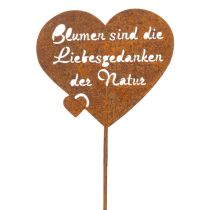 Artikel Blumenstecker Herz mit Spruch Rost Metall Gartendeko 10cm 6 St