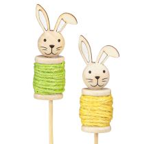 Artikel Blumenstecker Holz Osterhase Frühling Deko Grün Gelb 32cm 8 Stk