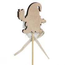 Artikel Weihnachtswichtel Blumenstecker 6x7cm Holzdeko für festliche Pflanzenarrangements, 12er-Set
