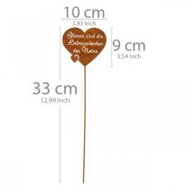 Artikel Blumenstecker Herz mit Spruch Rost Metall Gartendeko 10cm 6 St